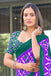 SIMRAN PURE MULMUL COTTON IKKAT  PRINTED PURPLE SAREE