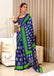 SITARA PURE MULMUL COTTON HAND BLOCK PRINTD BLUE SAREE