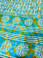 SMC PURE SOFT MULMUL COTTON HAND-BLOCK PRINT GREEN SAREE