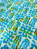 SMC PURE SOFT MULMUL COTTON HAND-BLOCK PRINT GREEN SAREE