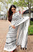 99SMCDIVINE PURE MULMUL COTTON HAND  BLOCK PRINT BLACK AND WHITE SAREE