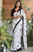 SPARROW PURE COTTON JAIPUR BLOCK PRINT BLACK AND WHITE SAREE