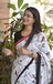 SPARROW PURE COTTON JAIPUR BLOCK PRINT BLACK AND WHITE SAREE