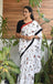 SPARROW PURE COTTON JAIPUR BLOCK PRINT BLACK AND WHITE SAREE