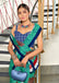 SRIVIDYA PURE MULMUL FLORAL BLOCK PRINTD AQUA SAREE