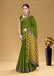SUDHA BAGRU BLOCK PRINT SOFT MASLIN COTTON ZARI GOLDEN BORDER GREEN SAREE