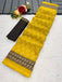 SUDHA BAGRU BLOCK PRINT SOFT MASLIN COTTON ZARI GOLDEN BORDER YELLOW SAREE