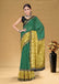 SUDHA BAGRU BLOCK PRINT SOFT MASLIN COTTON ZARI GOLDEN BORDER GREEN SAREE