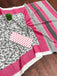 SUMMER LOVINS PURE MULMUL COTTON SUMMAR HAND BLOCK PRINT WHITE AND PINK SAREE