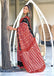 VAMIKA PURE MULMUL COTTON IKKAT HAND BLOCK PRINT PEACH SAREE