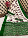 VEDIKA PURE SOFT COTTON FANCY IKKAT BLOCK PRINT BROWN AND GREEN SAREE
