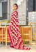 VIHAANA PURE MULMUL COTTON ZIGZAG HAND BLOCK PRINTED OLIVE PINK SAREE