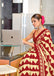 VIHAANA PURE MULMUL COTTON ZIGZAG HAND BLOCK PRINTED RED SAREE