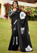 YASHODA PURE MULMUL COTTON HAND  BLOCK PRINT FLOWER TEST BLACK SAREE