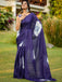 YASHODA PURE MULMUL COTTON HAND  BLOCK PRINT FLOWER TEST BLUE SAREE