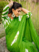 YASHODA PURE MULMUL COTTON HAND  BLOCK PRINT FLOWER TEST GREEN SAREE
