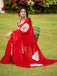YASHODA PURE MULMUL COTTON HAND  BLOCK PRINT FLOWER TEST RED SAREE