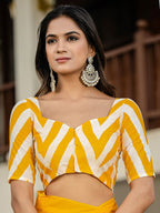 YASHODA PURE MULMUL COTTON HAND  BLOCK PRINT FLOWER TEST YELLOW SAREE