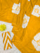 YASHODA PURE MULMUL COTTON HAND  BLOCK PRINT FLOWER TEST YELLOW SAREE