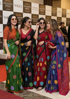 BANDHANI BLOCK PRINTE PURE SOFT COTTON RED SAREE WITH BLOUSE