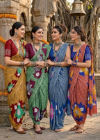 SOFT MULMUL COTTON GREEN SAREE WITH BLOUSE