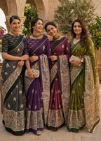 PURE MULMUL COTTON IKKAT PRINTED WITH KALAMKARI PRINTD PALLU GREEN SAREE WITH BLOUSE