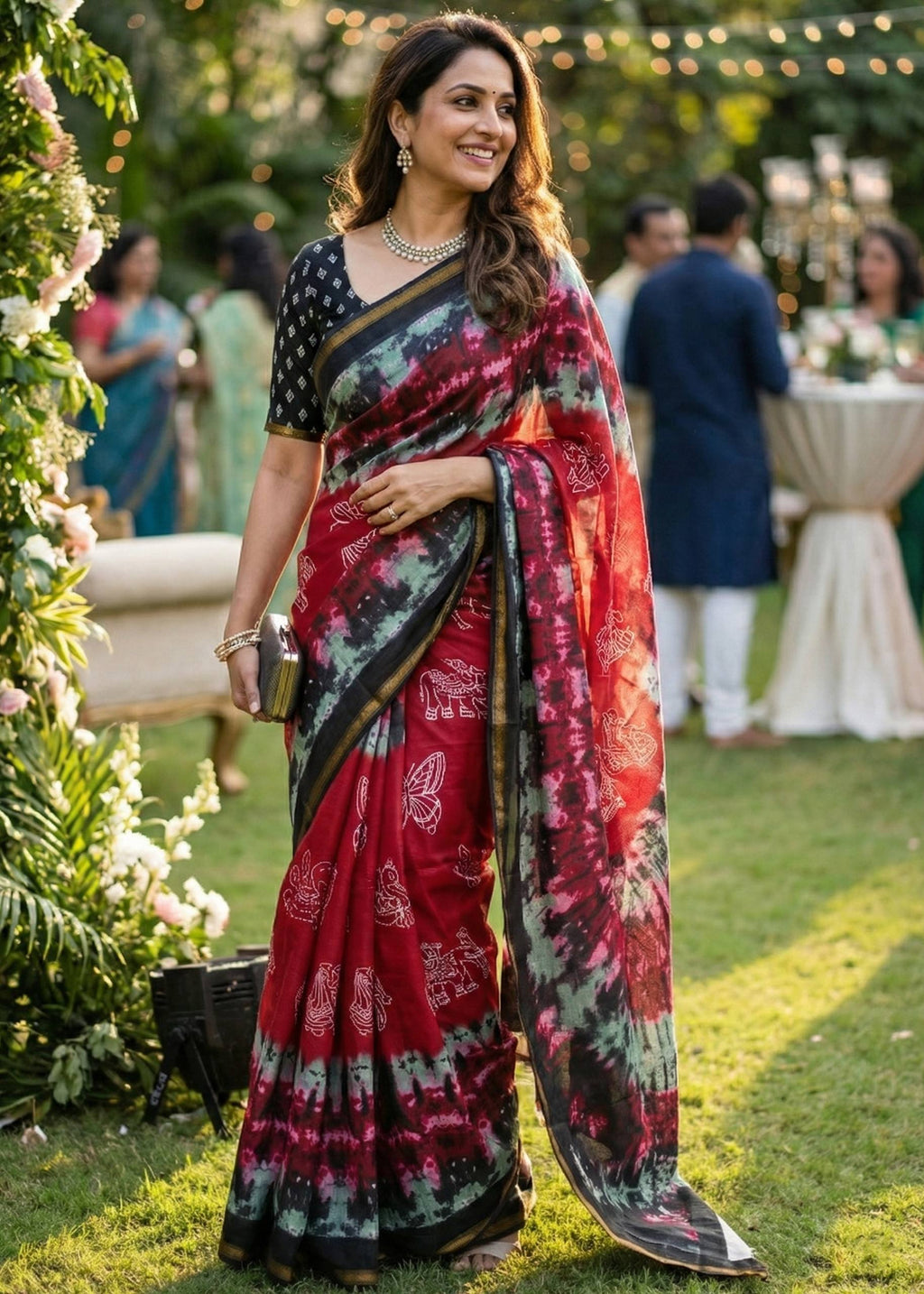 SOFT MASLIN MULMUL COTTON WITH HEVY ZARI BORDER RED SAREE WITH BLOUSE