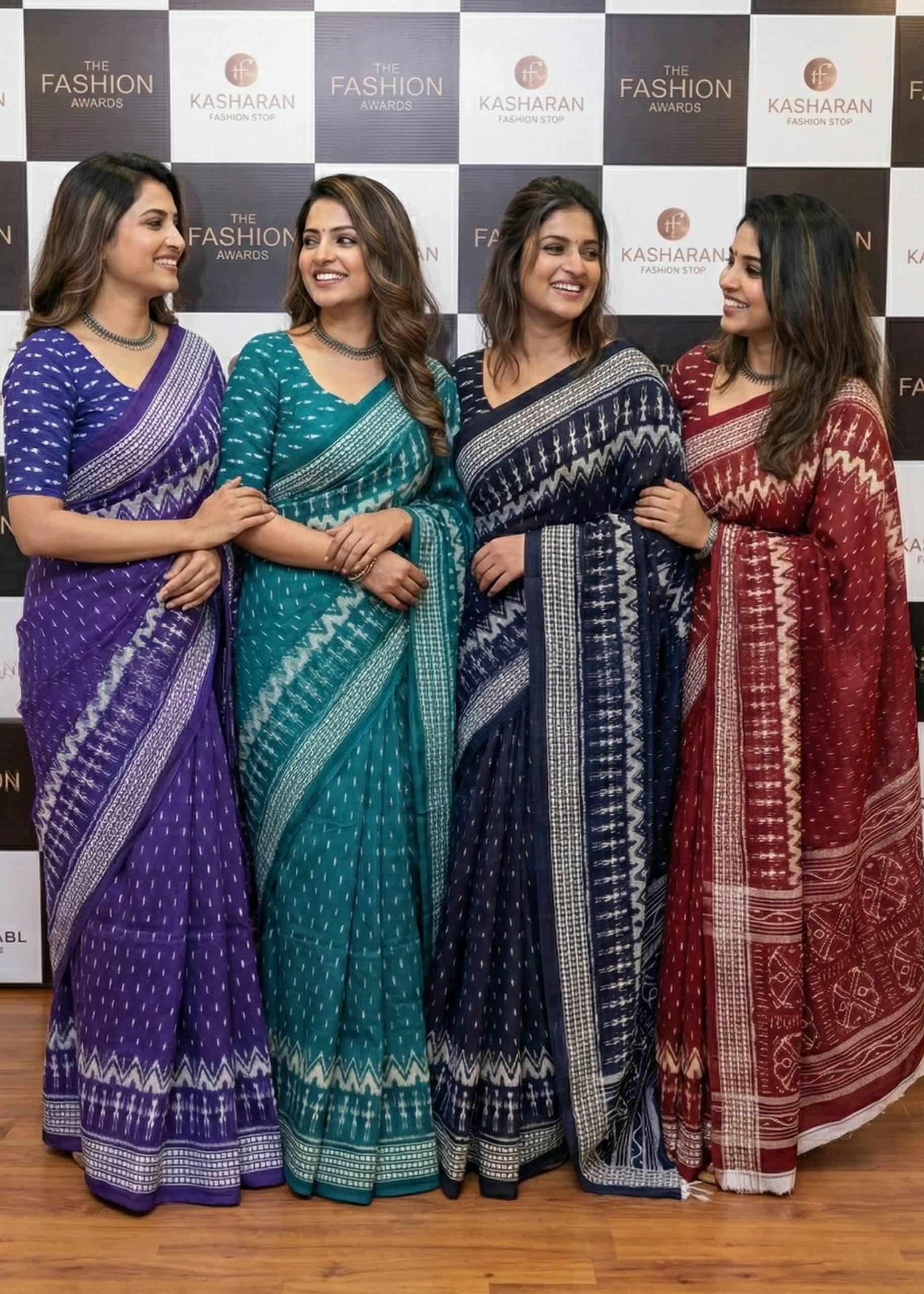 PURE MULMUL COTTON SINGAL IKKAT PRINT VOILET SAREE WITH BLOUSE