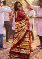 SOFT MASLIN COTTON WITH HEVY ZARI BORDER MAROON SAREE WITH BLOUSE