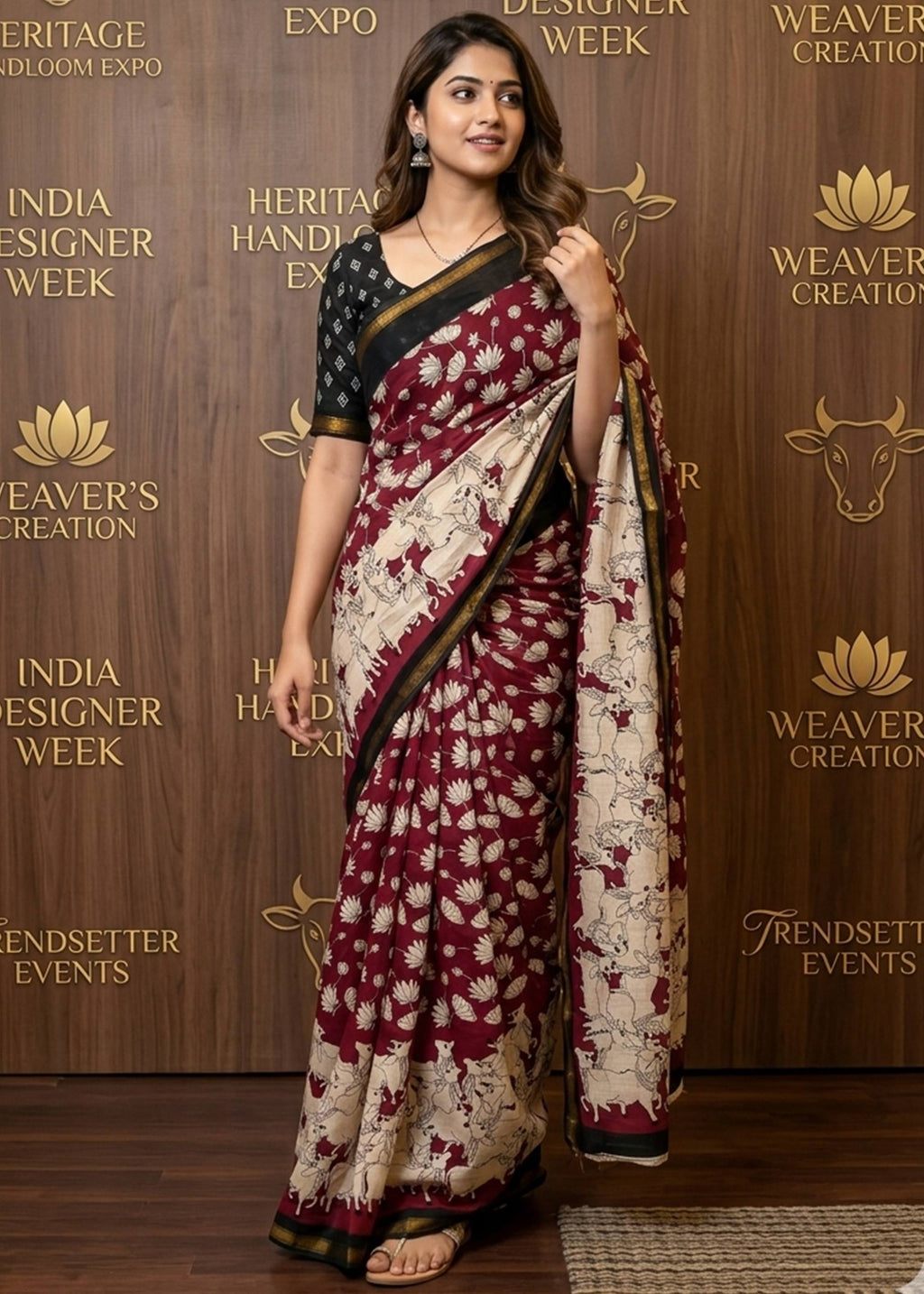 SOFT MASLIN MULMUL COTTON WITH HEVY ZARI BORDER MAROON SAREE WITH BLOUSE