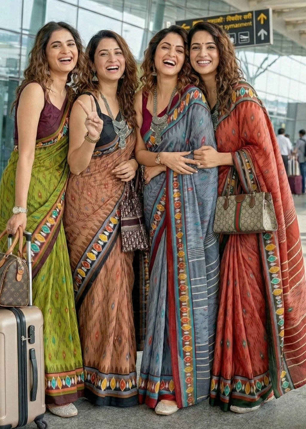 PURE MULMUL COTTON IKKAT PRINT PEACH SAREE WITH BLOUSE