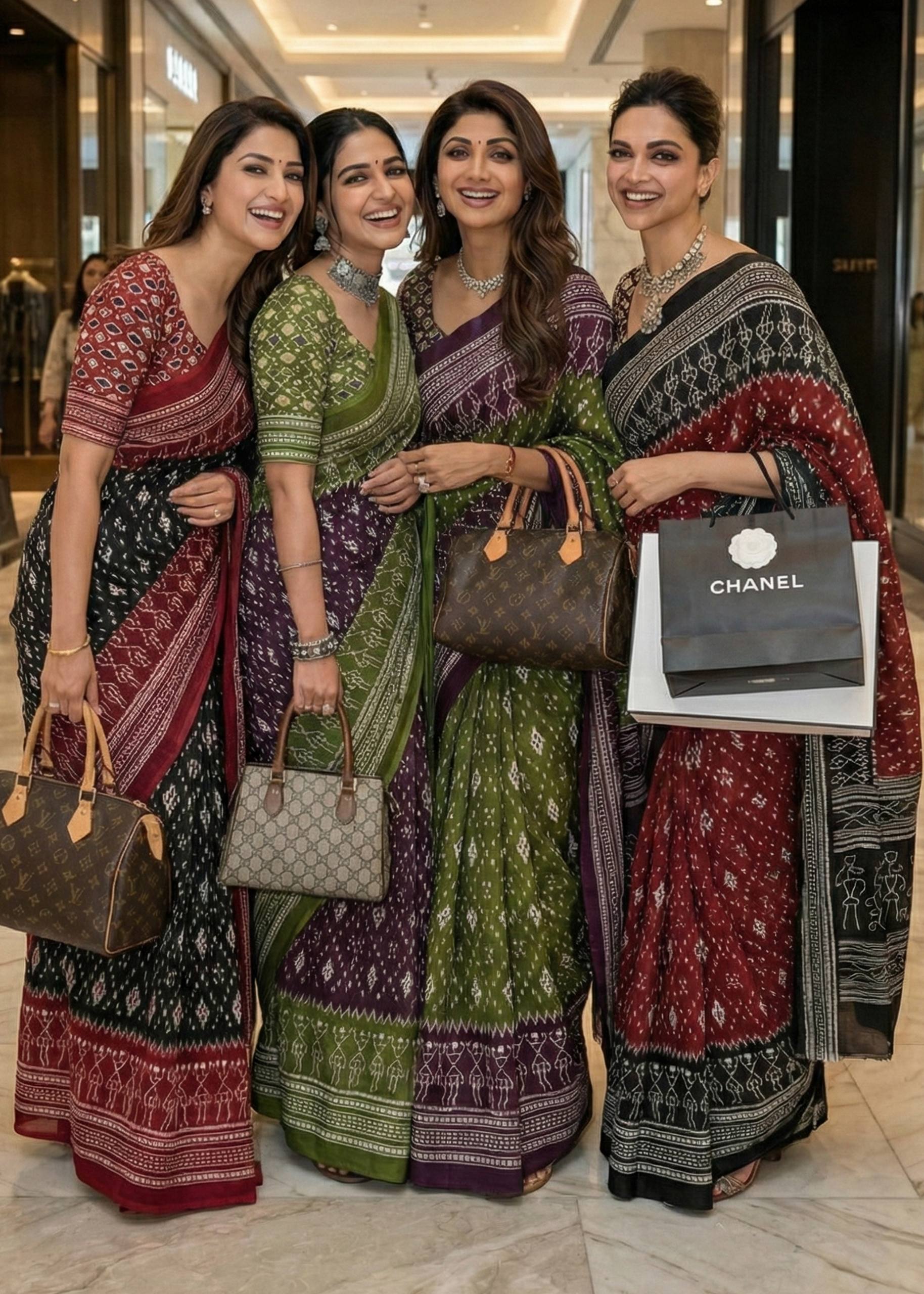 PURE MULMUL COTTON POCHAMPALLY IKKAT PRINT BLACK SAREE WITH BLOUSE