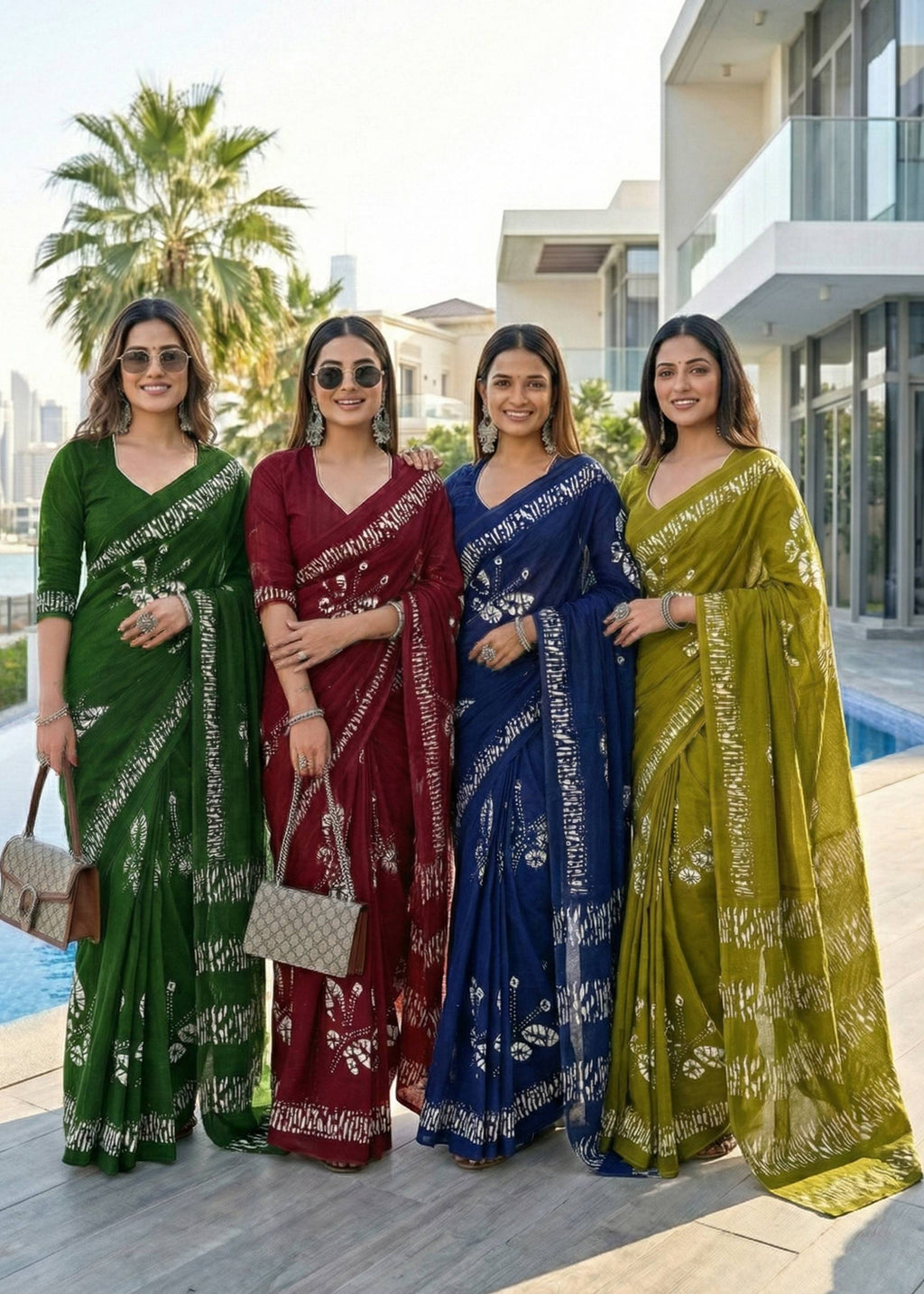 PURE SOFT COTTON BAGRU BLOCK PRINT NEVY BLUE SAREE WITH BLOUSE