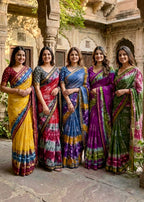 SOFT MASLIN MULMUL COTTON WITH HEAVY ZARI BORDER NEVY BLUE SAREE WITH BLOUSE