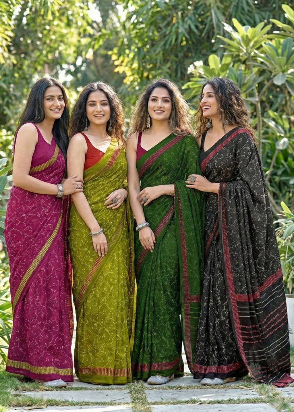 SOFT PURE MULMUL COTTON BAGRU BLOCK PRINT PINK SAREE WITH BLOUSE