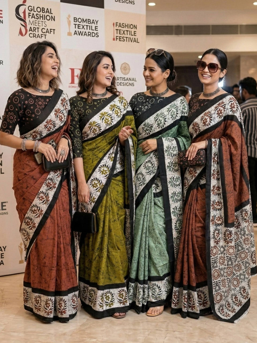 PURE SOFT MULMUL COTTON HAND BATIK STYLE BLACK SAREE WITH BLOUSE
