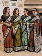 PURE SOFT MULMUL COTTON HAND BATIK STYLE PISTA GREEN SAREE WITH BLOUSE