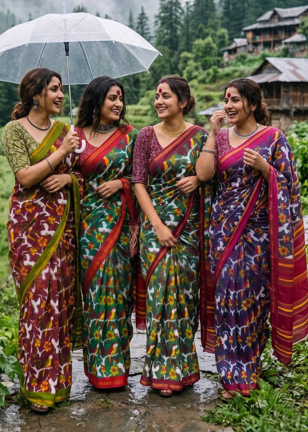 SOFT MASLIN COTTON BAGRU BLOCK PRINT PURPLE SAREE WITH BLOUSE