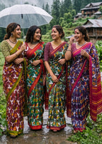 SOFT MASLIN COTTON BAGRU BLOCK PRINT PURPLE SAREE WITH BLOUSE