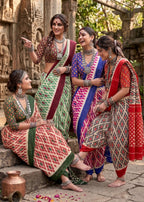 PURE MULMUL COTTON IKKAT PRINT MAROON SAREE WITH BLOUSE