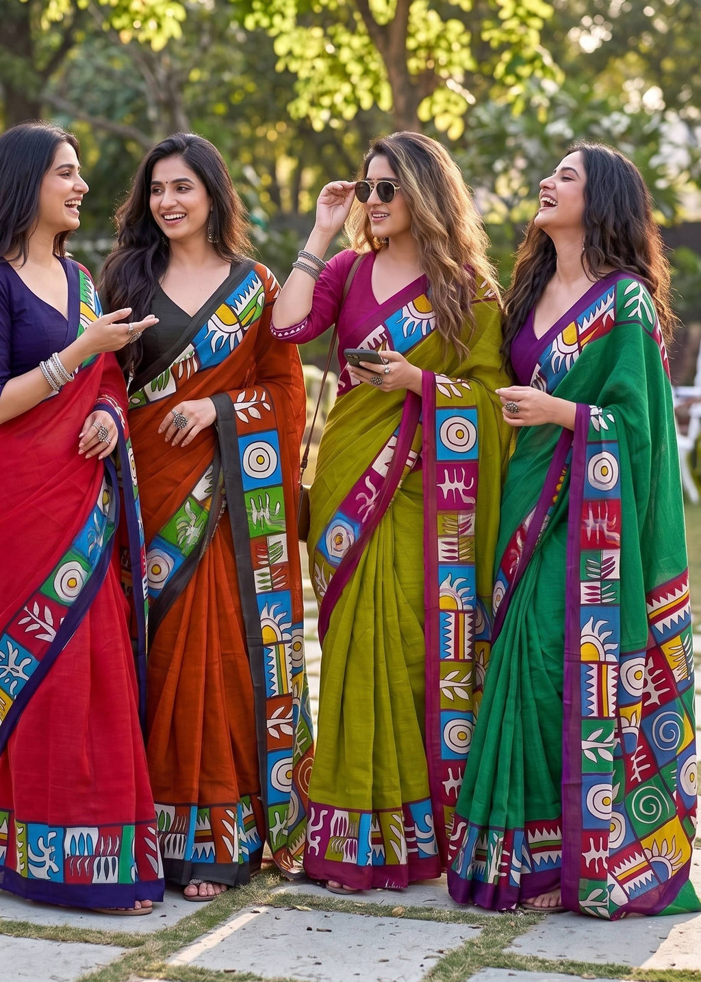 PURE SOFT COTTON JAIPUR BLOCK PRINT RED SAREE WITH BLOUSE