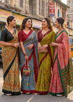 PURE SOFT COTTON IKKAT PRINT PEACH SAREE WITH BLOUSE