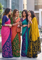 PURE SOFT COTTON FANCY BAGRU BLOCK PRINT PINK SAREE WITH BLOUSE