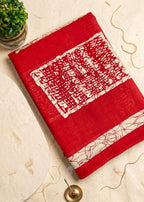 PREMIUM COTTON MULMUL BLEND RED SAREE WITH BLOUSE