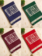 PREMIUM COTTON MULMUL BLEND MAROON SAREE WITH BLOUSE