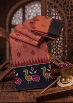 PREMIUM COTTON MULMUL BLEND MULTICOLOR SAREE WITH BLOUSE
