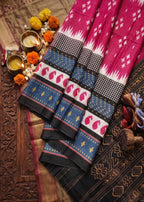 PURE HANDLOOM SOFT COTTON PINK SAREE WITH BLOUSE