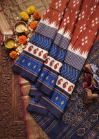 PURE HANDLOOM SOFT COTTON ORANGE SAREE WITH BLOUSE