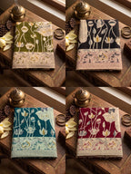 PREMIUM SOFT COTTON BLOCK PRINT OLIVE SAREE WITH BLOUSE