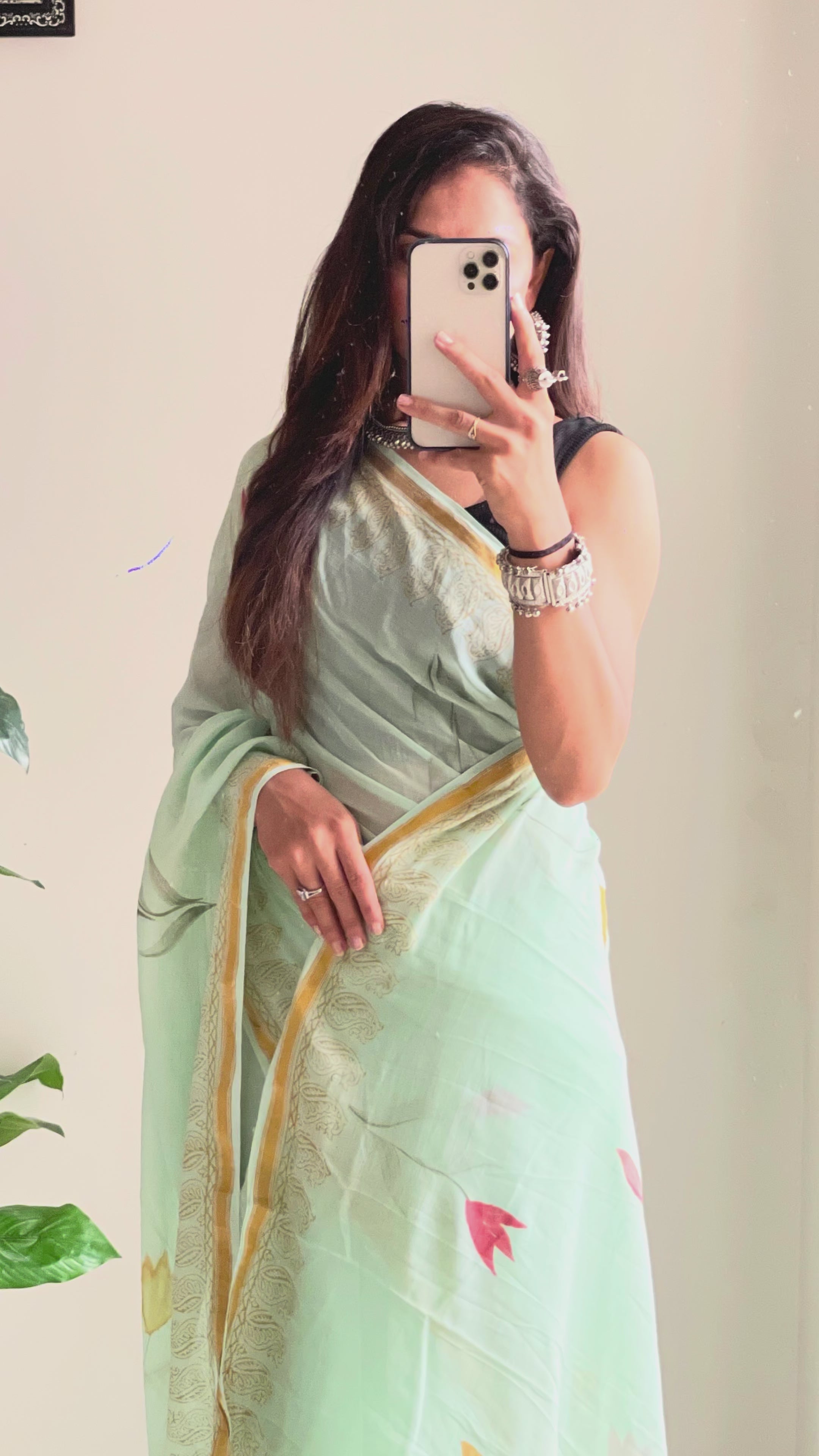 SELFI7 SOFT MASLIN COTTON WITH HEVY ZARI BODAR PISTA GREEN SAREE